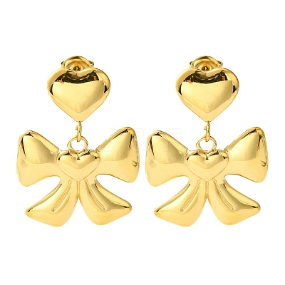 Ion Plating(IP) 304 Stainless Steel Dangle Stud Earrings EJEW-Z038-09G-1