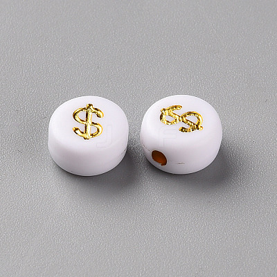 Plating White Acrylic Beads X-MACR-Q241-B001-1