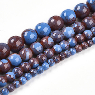Baking Paint Glass Beads Strands DGLA-N003-8mm-C10-1