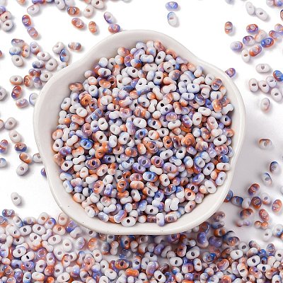 Two Tone Baking Paint Glass Seed Beads SEED-C003-01C-1