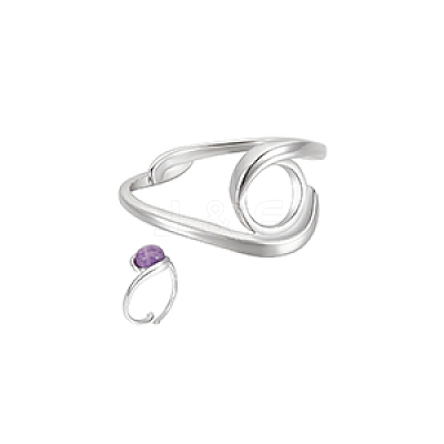 1Pc Sterling Silver Ring Components STER-BC0002-53A-1