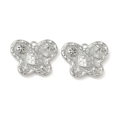 Christmas Brass Micro Pave Clear Cubic Zirconia Pendants KK-A280-03F-P-1