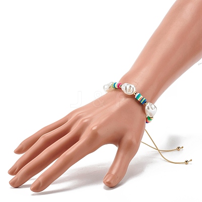 Imitation Pearl Braided Bead Bracelet for Girl Women BJEW-JB07156-1