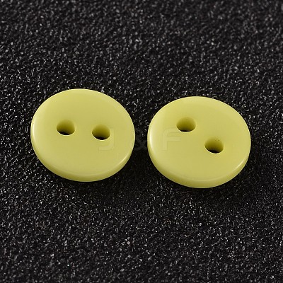 2-Hole Flat Round Resin Sewing Buttons for Costume Design BUTT-E119-28L-15-1