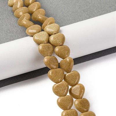 Synthetic Yellow Goldstone Beads Strands G-I372-A11-01-1