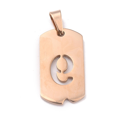 Ion Plating(IP) 304 Stainless Steel Pendants STAS-O127-C09-1
