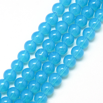 Baking Paint Glass Beads Strands X-DGLA-Q023-8mm-DB25-1