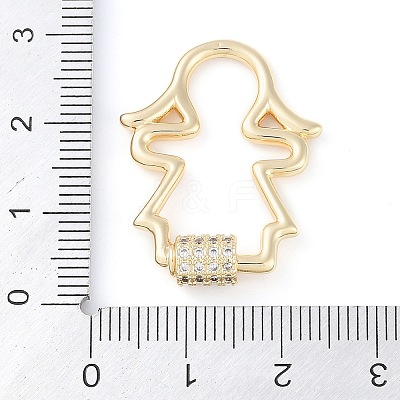 Rack Plating Brass Micro Pave Cubic Zirconia keychain Clasps KK-K374-03C-G-1