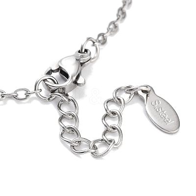 201 Stainless Steel Cross & Rectangle with Word Love Link Bracelets BJEW-B090-01B-07-1
