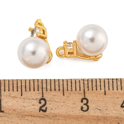 Brass Micro Pave Cubic Zirconia Charms KK-U036-03G-1