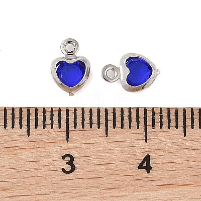 Heart Rack Plating Brass Glass Pendants KK-S385-01P-05-1