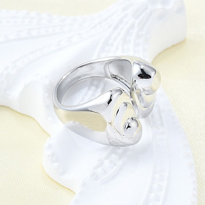Brass Cuff Rings for Women RJEW-G347-03P-1