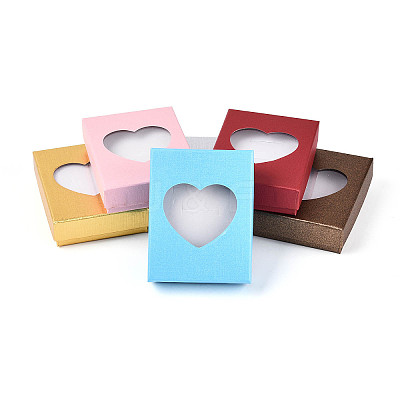 12Pcs 6 Colors Cardboard Jewelry Set Boxes CBOX-N015-04-1