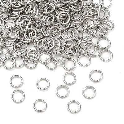 Tarnish Resistant 304 Stainless Steel Open Jump Rings STAS-N015-04-6x0.9mm-1