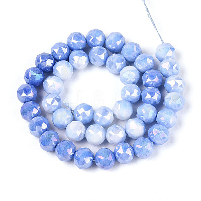 Anti-Tarnish Electroplate Glass Beads Strands GLAA-N010-10mm-08-1