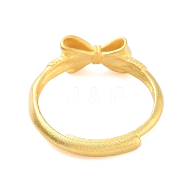 Bowknot Brass Adjustable Rings for Women RJEW-L120-016G-02-1