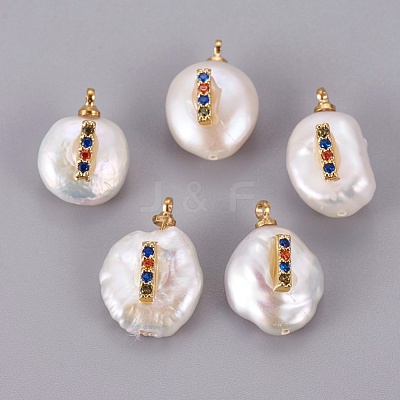 Natural Cultured Freshwater Pearl Pendants PEAR-F008-32G-I-1