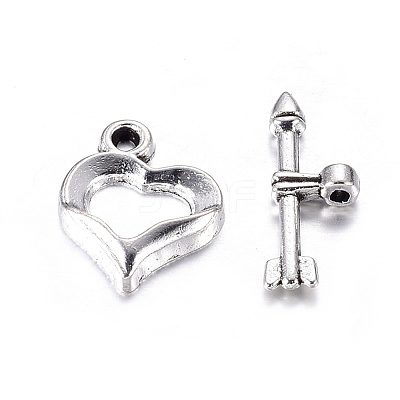 Tibetan Style Heart Toggle Clasps LF1109Y-1