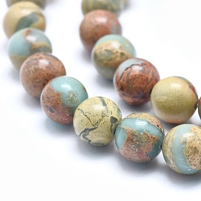Natural Aqua Terra Jasper Beads Strands G-N0128-48-10mm-1