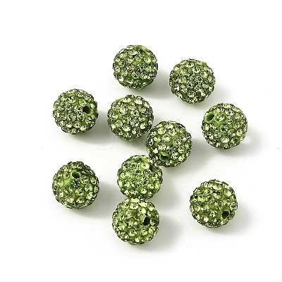 Handcraft DIY Polymer Clay Grade A Rhinestone Pave Disco Ball Beads X-RB-H258-10MM-214-1