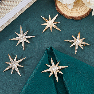 6Pcs Star Alloy Rhinestone Lapel Pins for Backpack Clothes JEWB-DC0001-39KCG-1