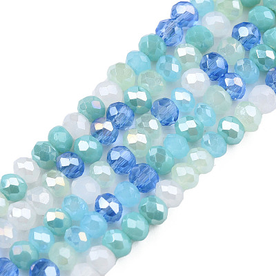 Electroplate Glass Beads Strands EGLA-T020-12F-1