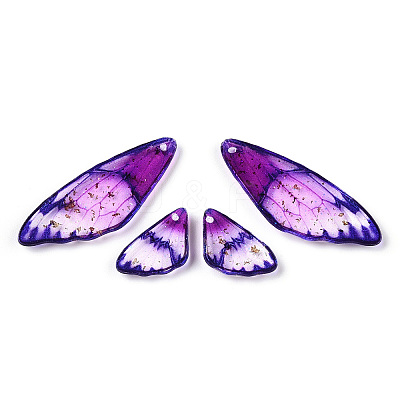 Transparent Resin Wing Earrings Pendants FIND-TAC0006-59A-1
