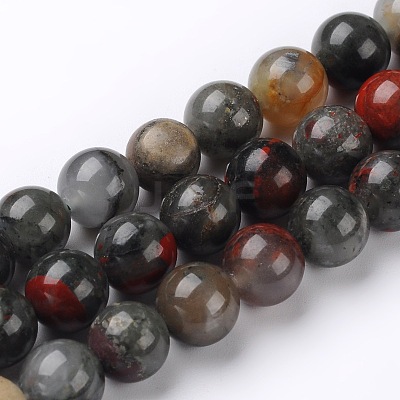 Natural African Bloodstone Beads Strands G-L383-06-12mm-1