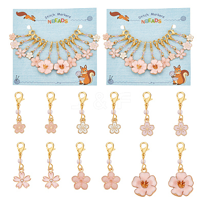 Flower Stitch Markers HJEW-AB00275-1