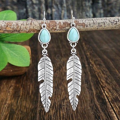 Bohemian Style Alloy Acrylic Dangle Earrings WGAEF55-08-1