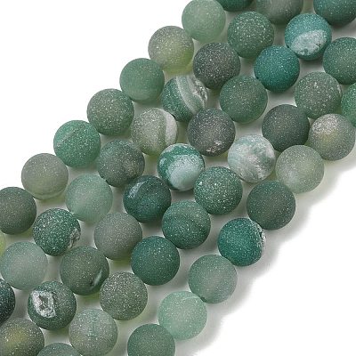 Natural Druzy Agate Beads Strands G-NH0024-A08-8mm-1