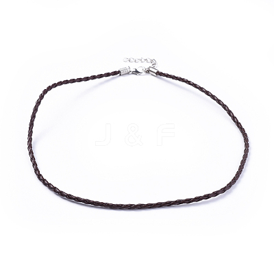 Trendy Braided Imitation Leather Necklace Making NJEW-S105-002-1