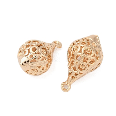 Hollow Out Brass Pendant Rhinestone Settings KK-G532-07G-1