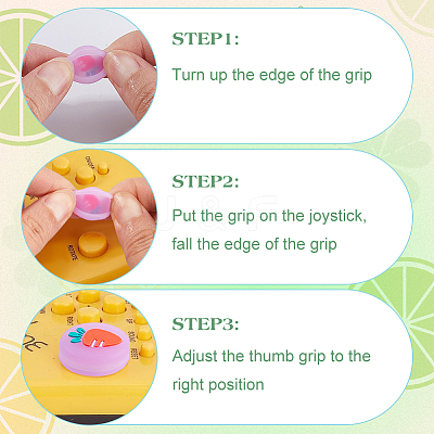 4Pcs 4 Colors Silicone Replacement Strawberry Thumb Grip Caps AJEW-GF0009-57-1