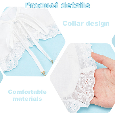 2Pcs 2 Styles Detachable Embroidered False Collars DIY-HY0001-95-1