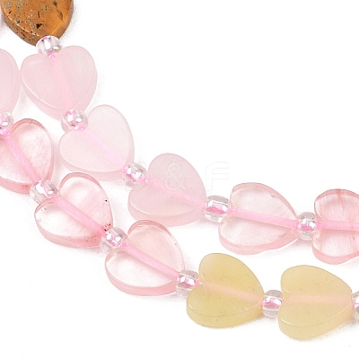 Natural Rose Quartz & Cherry Quartz Glass & Rhodonite & Crazy Agate & Synthetic Goldstone Beads Strands G-F811-A05-02-1