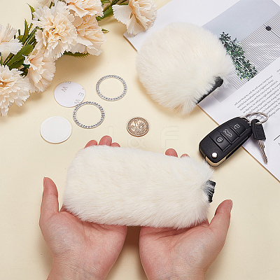 Plush Car Gear & Handbrake Cover Sets AJEW-CL0003-59B-1