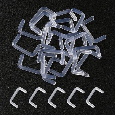 Acrylic L-Shaped Nose Ring AJEW-YW0001-06K-1