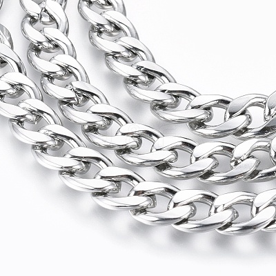 Tarnish Resistant Men Curb Chain Necklace NJEW-F027-46-1