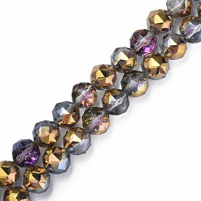 Electroplate Transparent Glass Beads Strands EGLA-N002-34A-D01-1