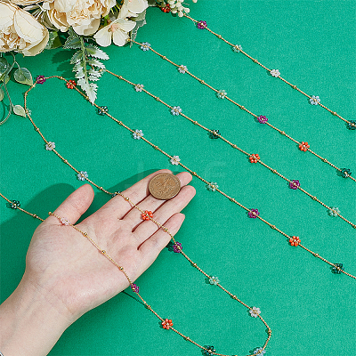2.5M Brass Flower Link Chains CHC-PH0001-28-1