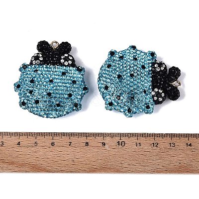Handmade Polymer Clay & Rhinestone Big Pendants FIND-Q123-01D-1