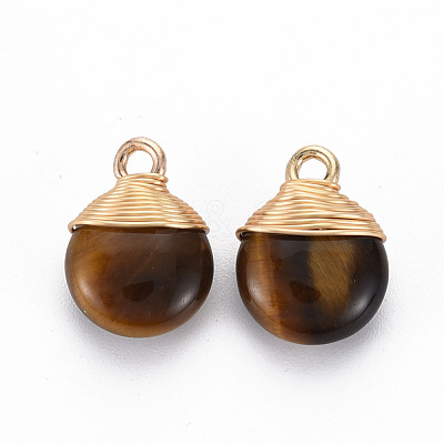 Natural Tiger Eye Pendants G-S359-288B-1