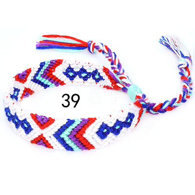 Cotton Braided Rhombus Pattern Cord Bracelet FIND-PW0013-003A-39-1