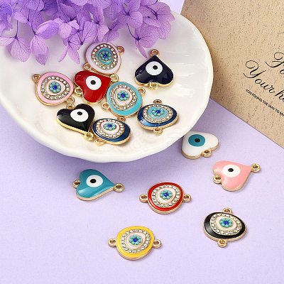 28Pcs 14 Style Rack Plating Alloy Enamel Link Connectors ENAM-SZ0002-60-1