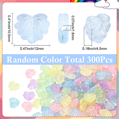 300Pcs Transparent Frosted Acrylic Beads OACR-SC0002-67-1