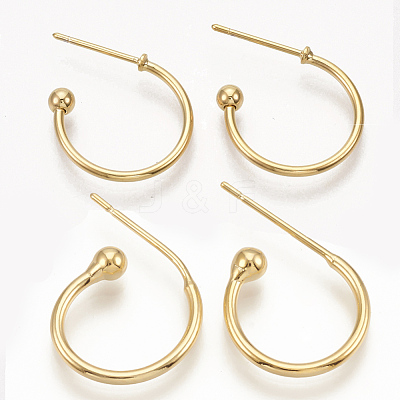Brass Stud Earring Findings KK-T020-105G-1
