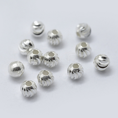 925 Sterling Silver Corrugated Spacer Beads STER-K171-42S-01-1