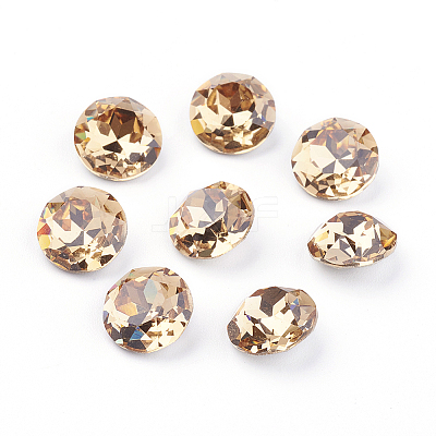 Pointed Back & Back Plated K9 Glass Rhinestone Cabochons RGLA-J012-10mm-246-1