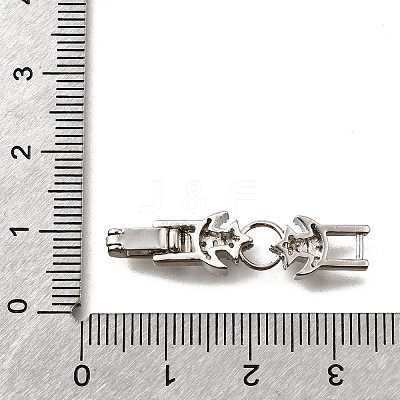 Brass Micro Pave Clear Cubic Zirconia Fold Over Clasps KK-R222-05P-1